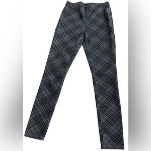 Aqua Bloomingdales Plaid Skinny Pants Gray Women’s M Side Zip